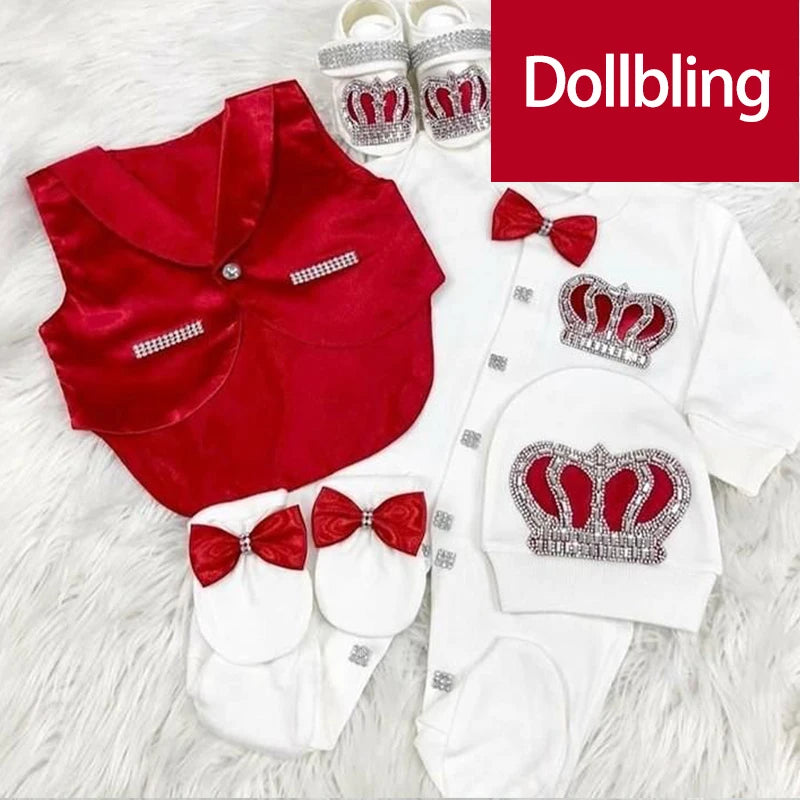 Load image into Gallery viewer, Velvet Newborn Baby Boy Outfits Blazer Vest Kids Clothing Cotton Infant Products Body Suit Shirt Pants Mittens Receiving Blanket
