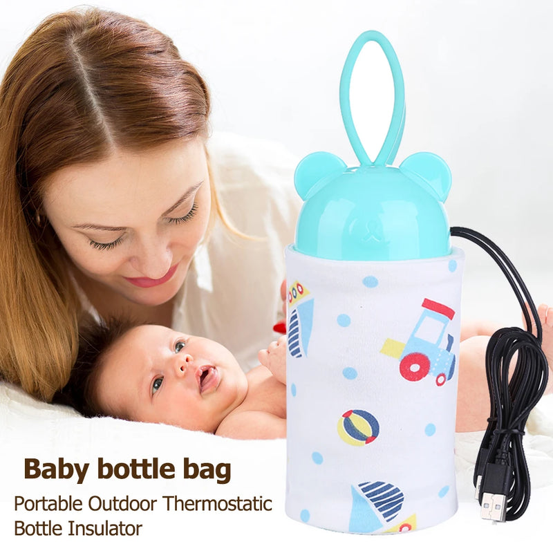 Load image into Gallery viewer, USB Outdoor Baby Feeding Milk Bottle Warmer Thermal Bag Baby Bottle Holder
