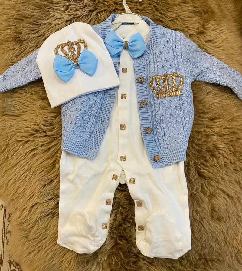 Load image into Gallery viewer, Velvet Newborn Baby Boy Outfits Blazer Vest Kids Clothing Cotton Infant Products Body Suit Shirt Pants Mittens Receiving Blanket
