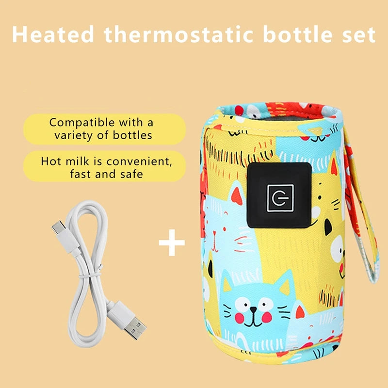 Load image into Gallery viewer, USB Milk Water Warmer, Travel Stroller Insulated Bag, Nursing Bottle Heater, Portable Bottle Feeding Warmer
