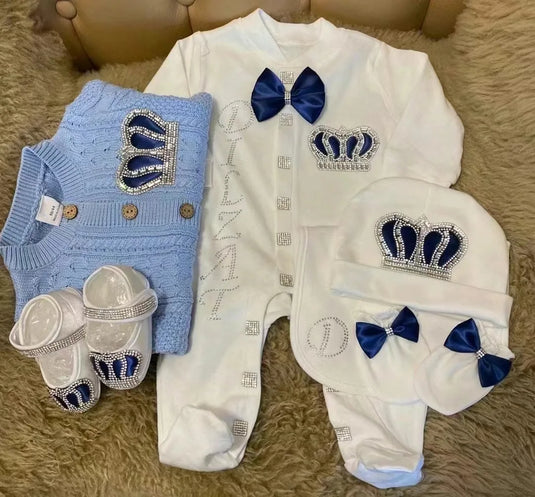 Velvet Newborn Baby Boy Outfits Blazer Vest Kids Clothing Cotton Infant Products Body Suit Shirt Pants Mittens Receiving Blanket