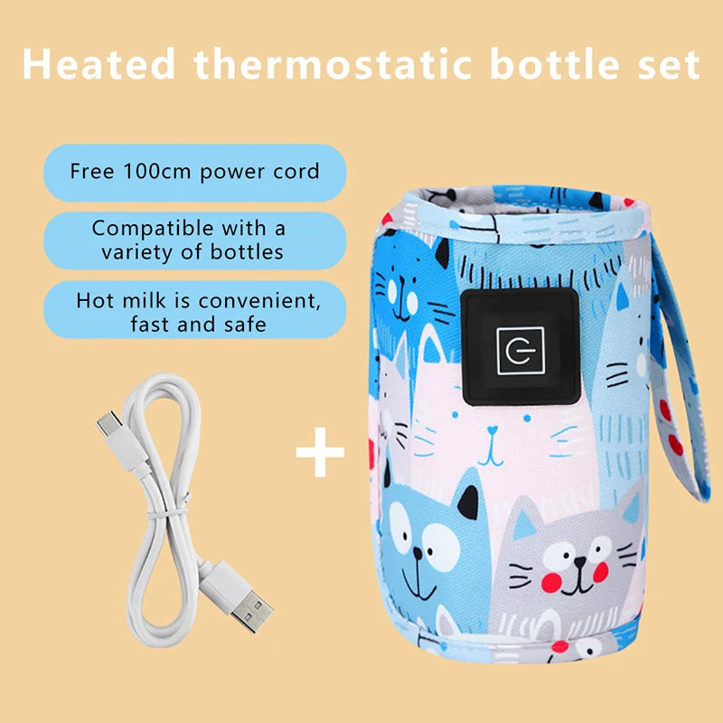 Load image into Gallery viewer, USB Milk Water Warmer, Travel Stroller Insulated Bag, Nursing Bottle Heater, Portable Bottle Feeding Warmer
