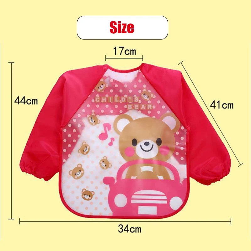 Load image into Gallery viewer, Waterproof Eating Smock Infant Toddler Baby Cartoon Long Sleeve Art Apron Feeding Bib for Boys Girls Soft Baby Bibs Burp Clothes
