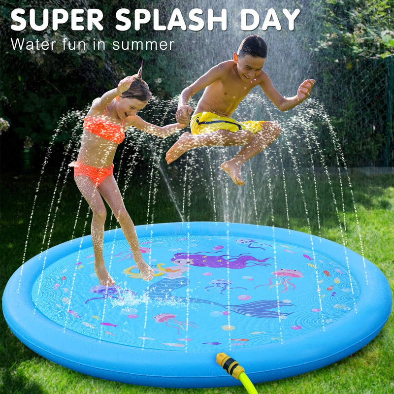 Load image into Gallery viewer, Kids Sprinklers for Outside, Splash Pad for Toddlers &amp; Baby Pool 3-In-1 60&quot; Water Toys Gifts for 1 2 3 4 5 Year Old Boys Girls Splash Play Mat
