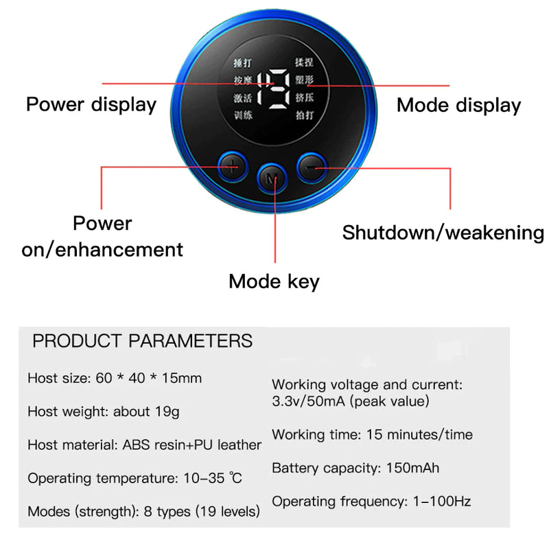 Load image into Gallery viewer, LCD Display EMS Neck Stretcher Electric Massager 8 Mode Cervical Massage Patch Pulse Muscle Stimulator Portable Relief Pain
