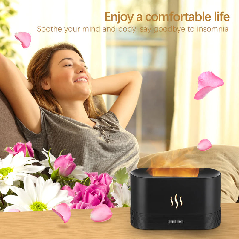 Load image into Gallery viewer, Flame Fire Humidifier Aromatherapy Diffuser Ultrasonic Aromatic Essences House Air Humidifier Home Bedoom Fragrance Diffusers
