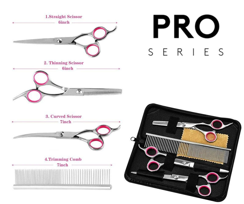 Load image into Gallery viewer, Pet Dog Grooming Scissors Stainless Straight Curved Thinning Shears Trimmer Kits
