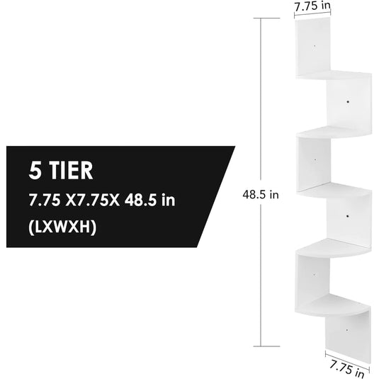 Floating Corner Shelf - Wood Wall Mounted Display Storage for Home Decor