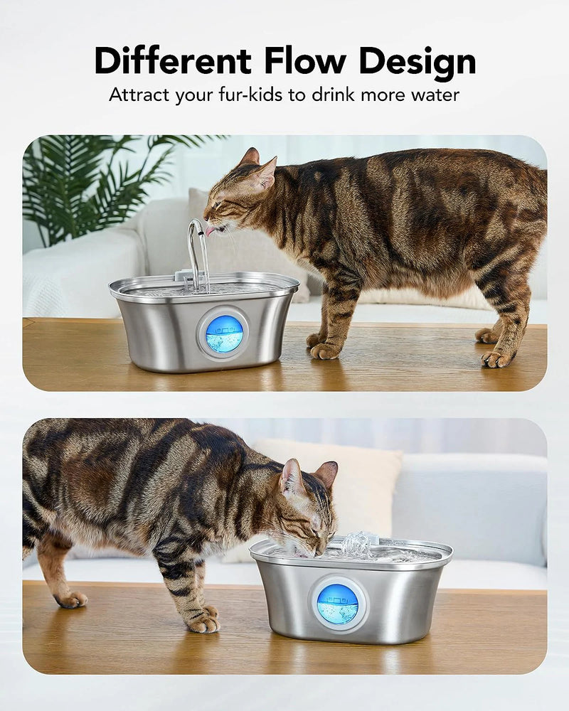 Load image into Gallery viewer, Ultra-Quiet Stainless Steel Cat Water Fountain for Cats &amp; Dogs
