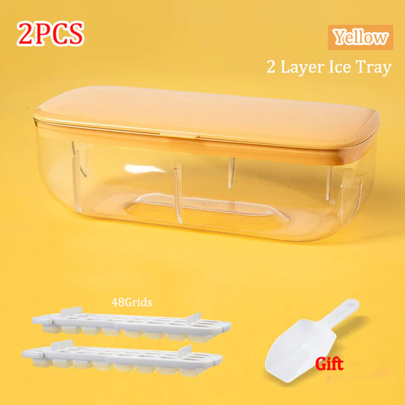 Load image into Gallery viewer, Press Type New Silicone Square Ice Mold Ice Cube Trays Lid Mold Storage Box Creative Tool Ice Cube Maker Cool Drinks Kitchen Bar
