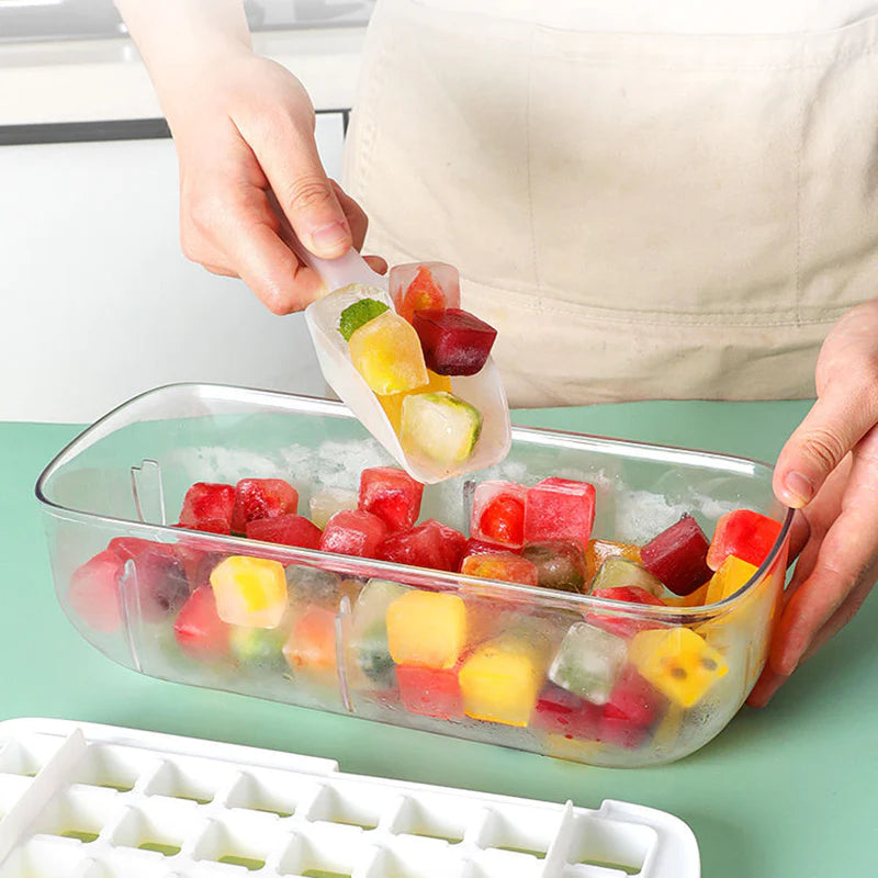 Load image into Gallery viewer, Press Type New Silicone Square Ice Mold Ice Cube Trays Lid Mold Storage Box Creative Tool Ice Cube Maker Cool Drinks Kitchen Bar
